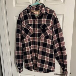 Wrangler Classic Black and Red Checkered Flannel Shirt